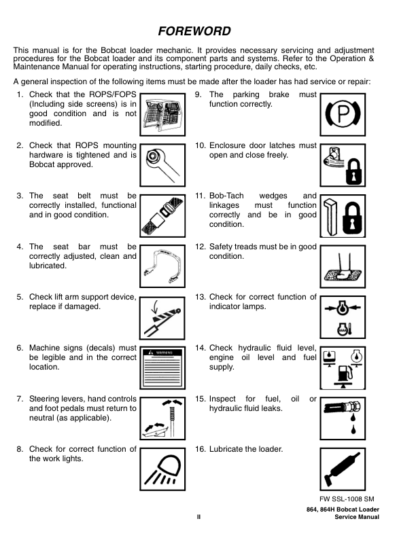 Bobcat 864 Loader Service Manual 2010 - Image 6