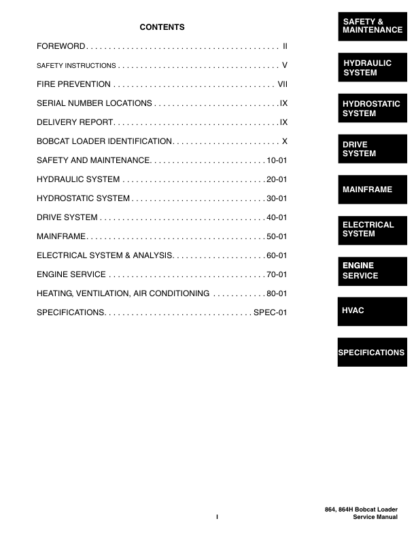 Bobcat 864 Loader Service Manual 2010 - Image 5