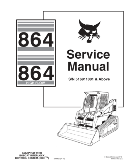 Bobcat 864 Loader Service Manual SN 5169110011 - Image 2