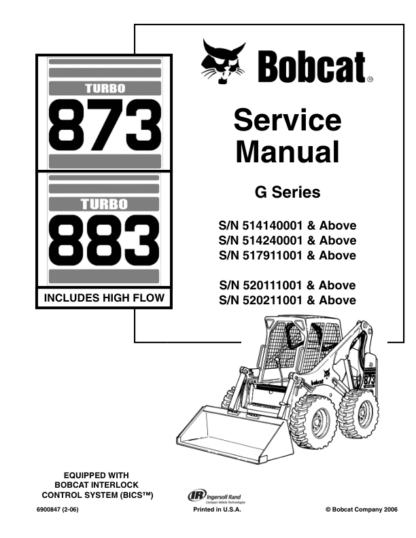 Bobcat 873 883 Loader Service Manual 2006 - Image 2