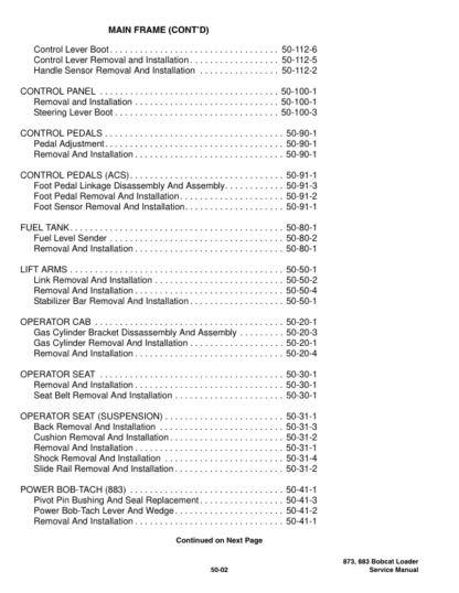 Bobcat 873 883 Loader Service Manual 2006 - Image 9