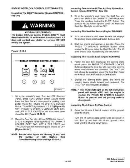 Bobcat 963 Skid Steer Loader Service Manual 6900988 - Image 6
