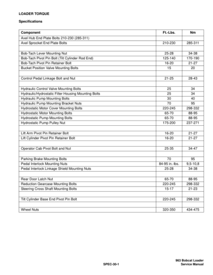 Bobcat 963 Skid Steer Loader Service Manual 6900988 - Image 9