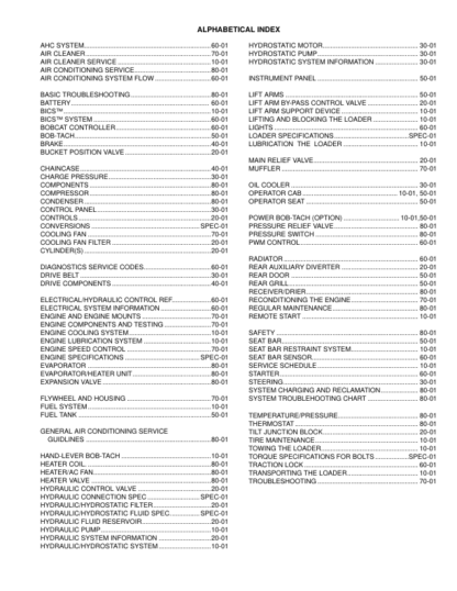 Bobcat 963 Skid Steer Loader Service Manual 6900988 - Image 3