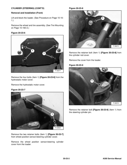 Bobcat A300 All-Wheel Steer Loader Service Manual SN 539911001 540011001 - Image 6