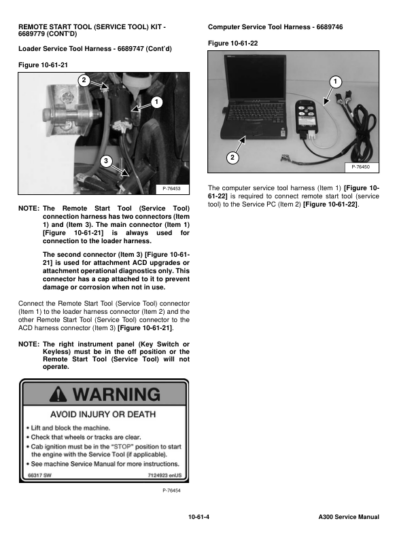 Bobcat A300 All-Wheel Steer Loader Service Manual SN 539911001 540011001 - Image 8