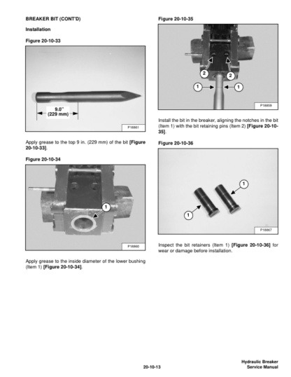 Bobcat B700 B850 B950 B1400 Hydraulic Breaker Service Manual - Image 11