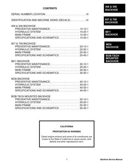 Bobcat Backhoe Service Manual - Image 4