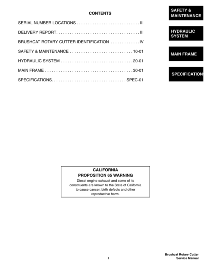 Bobcat Brushcat Rotary Cutter Service Manual - Image 3