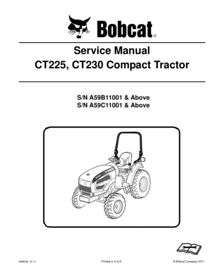 Bobcat CT225 CT230 Compact Tractor Service Manual - Image 2
