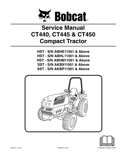 Bobcat CT440 CT445 CT450 Compact Tractor Service Manual - Image 2