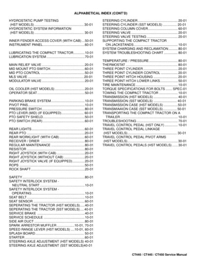 Bobcat CT440 CT445 CT450 Compact Tractor Service Manual - Image 4