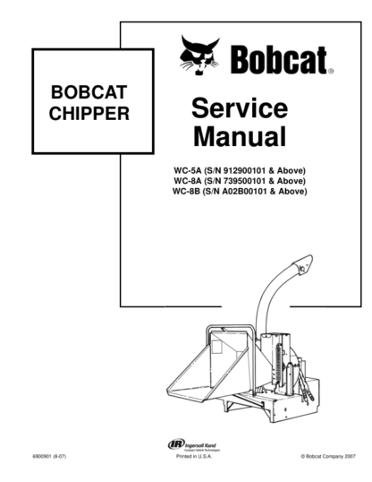Bobcat Chipper WC-5A WC-8A WC-8B Service Manual - Image 2
