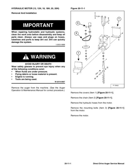 Bobcat Direct Drive Auger Service Manual - Image 5