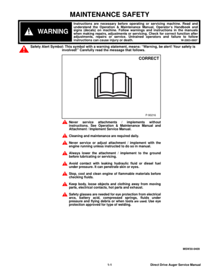 Bobcat Direct Drive Auger Service Manual - Image 3