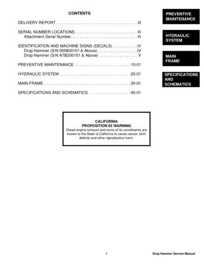 Bobcat Drop Hammer Service Manual SN 005800101 A78D00101 - Image 4