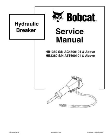 Bobcat HB1380 HB2380 Hydraulic Breaker Service Manual - Image 2