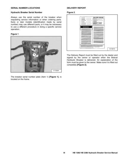Bobcat HB1380 HB2380 Hydraulic Breaker Service Manual - Image 4