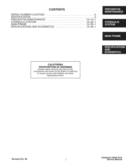 Bobcat Hydraulic Pallet Fork Service Manual - Image 4