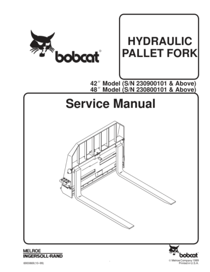 Bobcat Hydraulic Pallet Fork Service Manual - Image 2