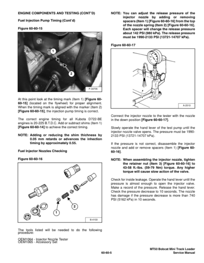 Bobcat MT50 Mini Track Loader Service Manual SN 520611001 522411001 - Image 10
