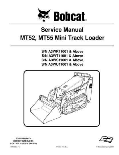 Bobcat MT52 MT55 Mini Track Loader Service Manual 2011 - Image 2