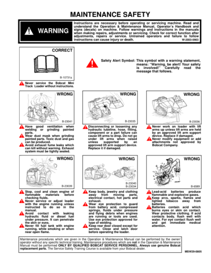 Bobcat MT52 Mini Track Loader Service Manual - Image 8