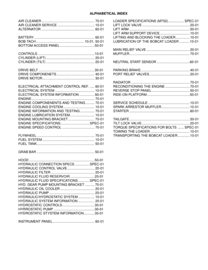Bobcat MT52 Mini Track Loader Service Manual - Image 3