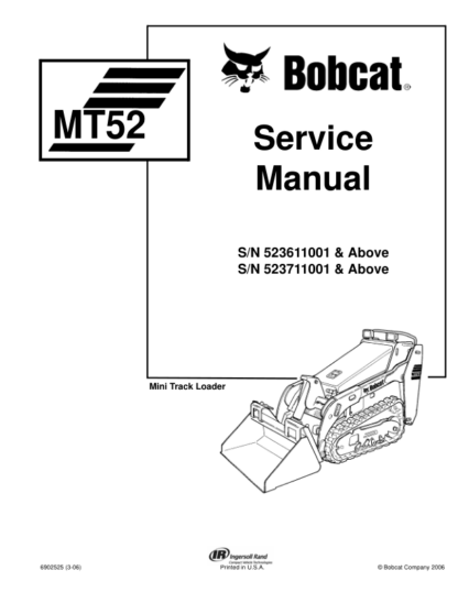 Bobcat MT52 Mini Track Loader Service Manual - Image 2