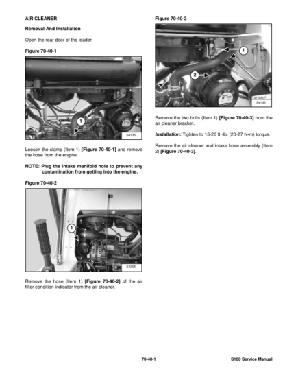 Bobcat S100 Skidsteer Loader Service Manual SN A2G711001 A89L11001 - Image 8
