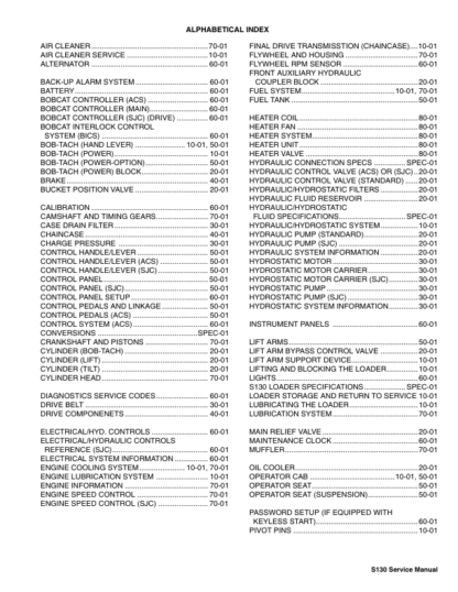 Bobcat S130 Skidsteer Loader Service Manual 2009 Edition - Image 3