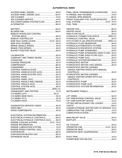 Bobcat S175 S185 Skidsteer Loaders Service Manual SN 530111001 - Image 3