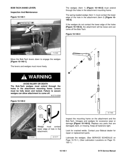 Bobcat S175 Skidsteer Loader Service Manual SN A3L520001 - Image 8