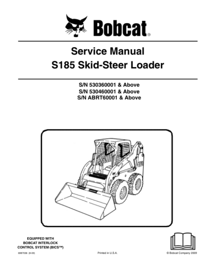 Bobcat S185 Skidsteer Loader Service Manual 2009 Edition - Image 2
