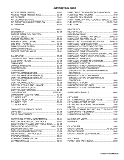 Bobcat S185 Skidsteer Loader Service Manual 2009 Edition - Image 3