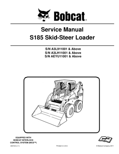 Bobcat S185 Skidsteer Loader Service Manual 2011 Edition - Image 2