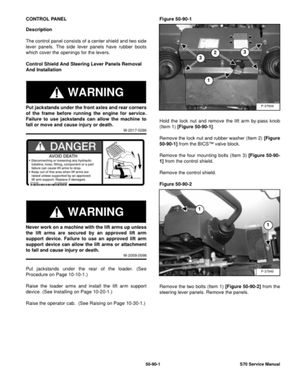 Bobcat S70 Skidsteer Loader Service Manual SN A3W611001 A3W71100 - Image 5