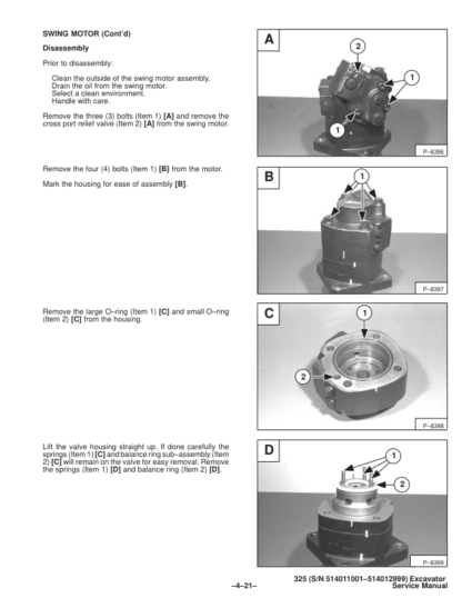 Bobcat X325 Excavator Service Manual SN 514011001–514012999 - Image 7