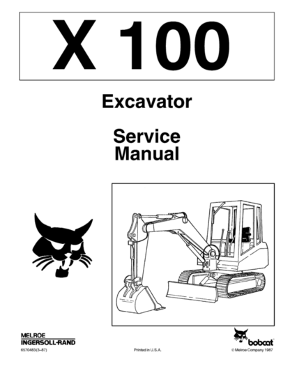 Bobcat X100 Excavator Service Manual - Image 2