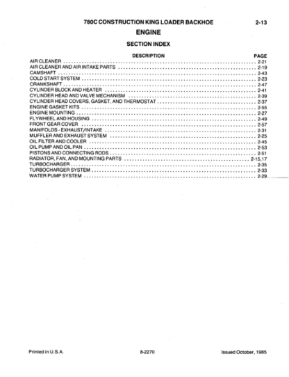 CASE 780C Construction King Loader Backhoe Parts Catalog - Image 9