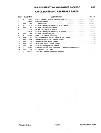 CASE 780C Construction King Loader Backhoe Parts Catalog - Image 3