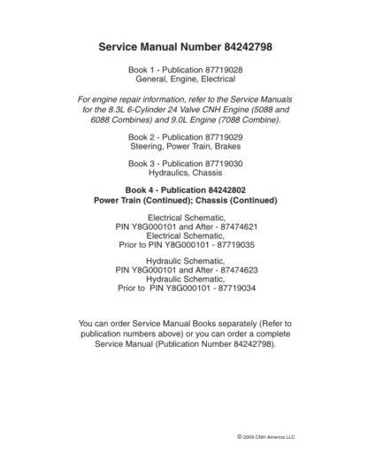 CASE IH Axial Flow 5088 6088 7088 Combine Service Manual - Image 3