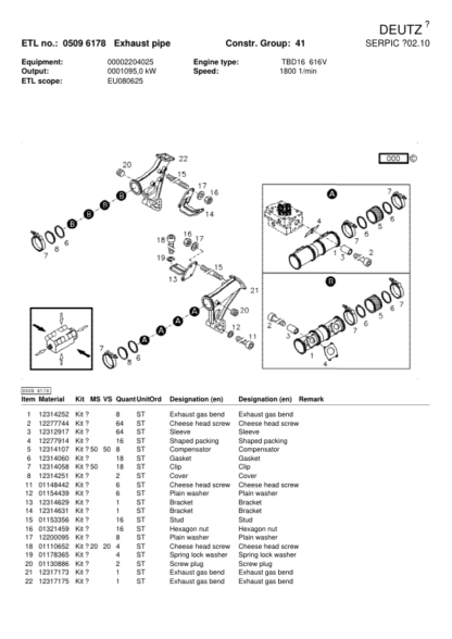 Deutz TBD 616 V16 Engine Parts Catalog - Image 12