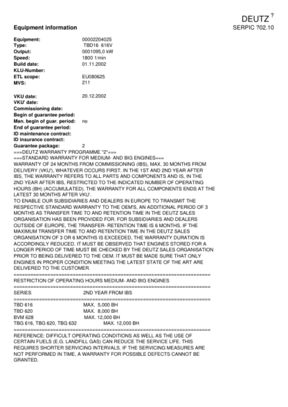 Deutz TBD 616 V16 Engine Parts Catalog - Image 3