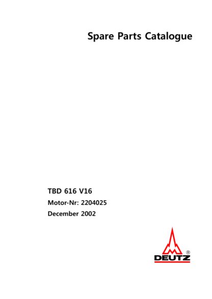 Deutz TBD 616 V16 Engine Parts Catalog - Image 2