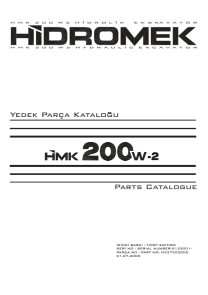 Hidromek HMK 200W-2 Hydraulic Excavator Parts Catalog - Image 2