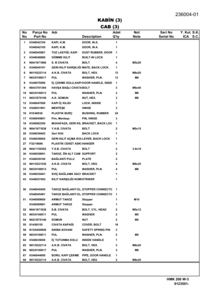 Hidromek HMK 200W-3 Hydraulic Excavator Parts Catalog - Image 12