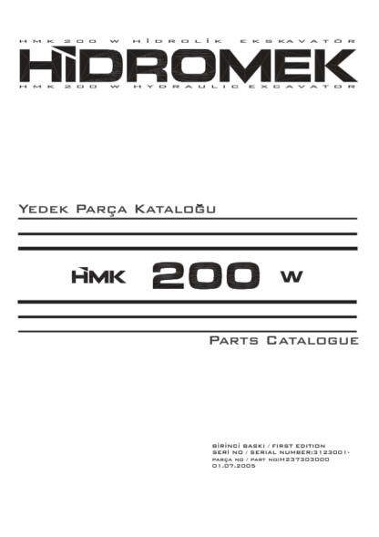 Hidromek HMK 200W Hydraulic Excavator Parts Catalog 2005 - Image 2