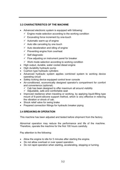 Hidromek HMK 300LC Excavator Operation and Maintenance Manual - Image 8