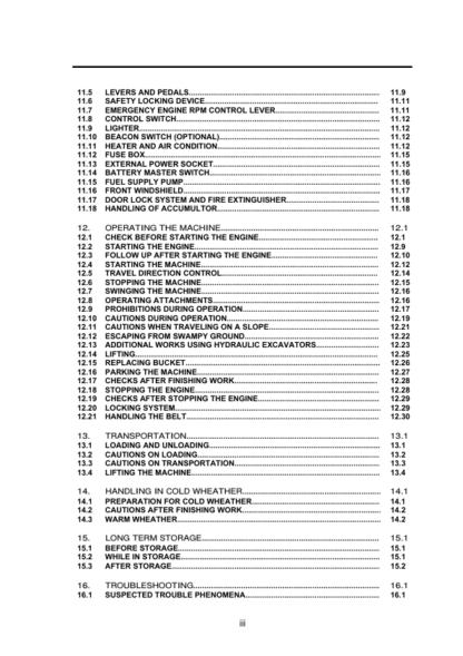 Hidromek HMK 300LC Excavator Operation and Maintenance Manual - Image 5